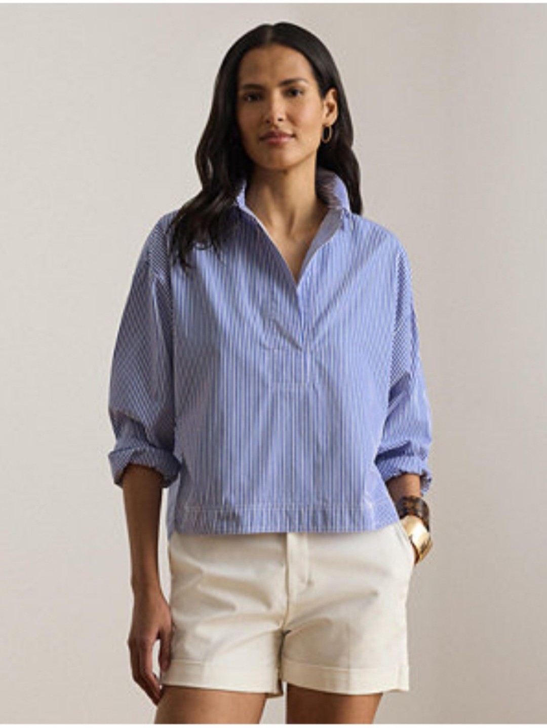 Ralph Lauren Women's Bkue Striped Top Size Xl Nwt